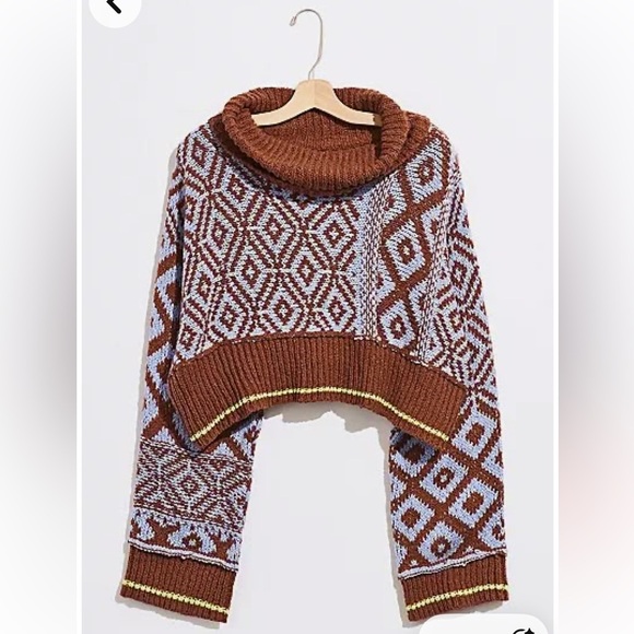 FREE PEOPLE cropped knit turtleneck sweater - Picture 1 of 1